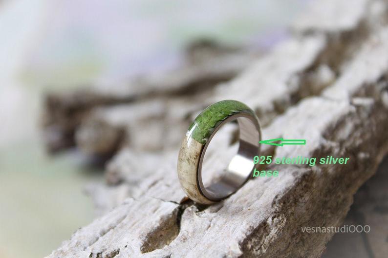 Real Fern Engagement Resin Ring