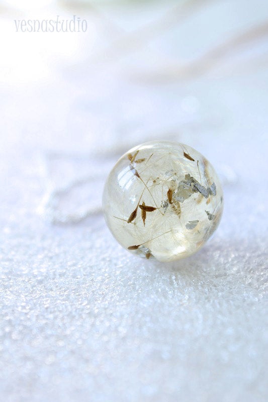 Dandelion Seed Sphere Necklace