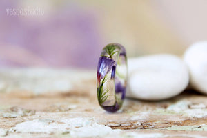 Lilac Flower Resin Ring