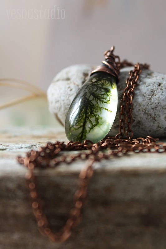 Copper Moss Necklace