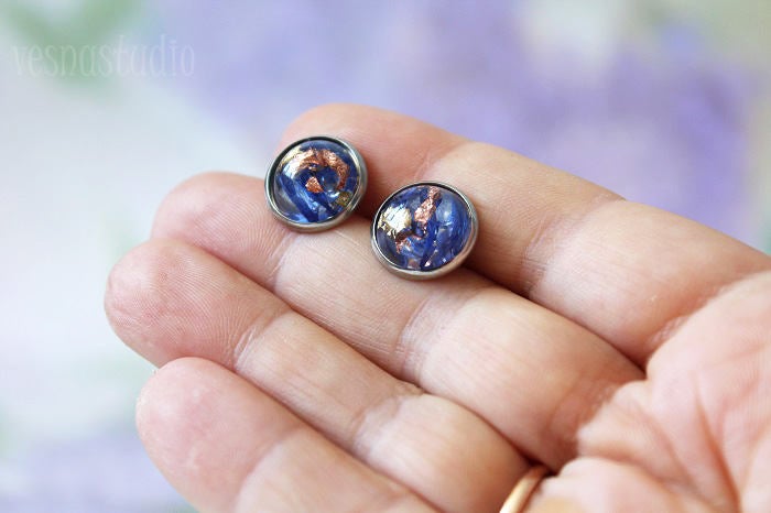 Blue Сornflower Stud Earrings