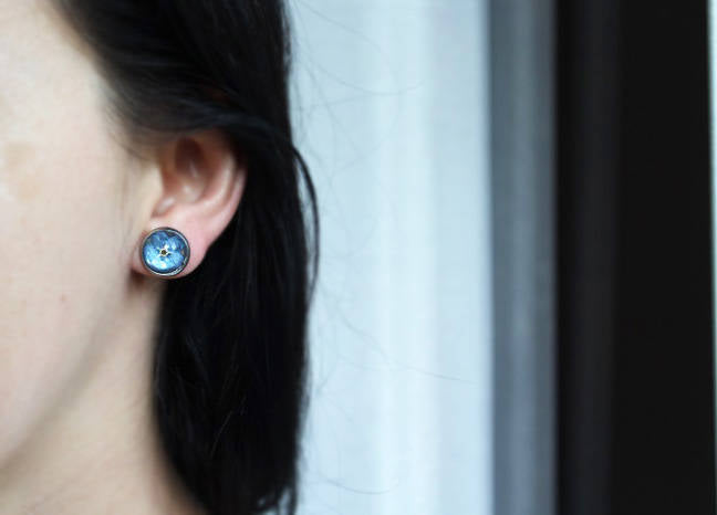 Blue Forget-me-not Stud Earrings