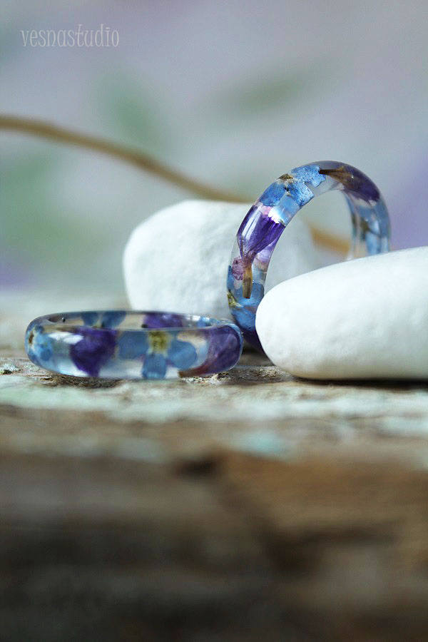 Purple Blue Forget-me-not Ring