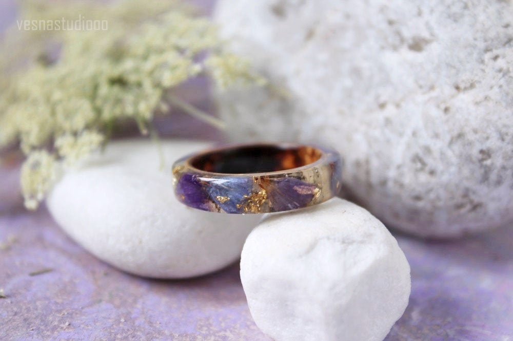 Purple Blue Resin Ring