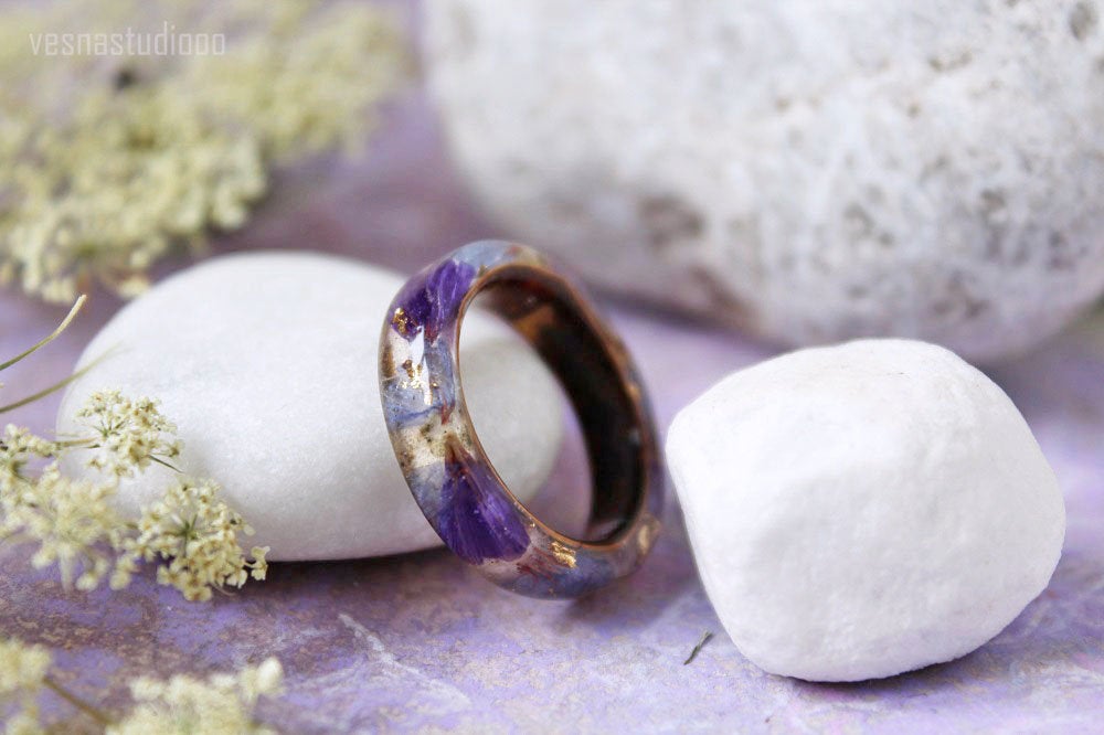 Purple Blue Resin Ring