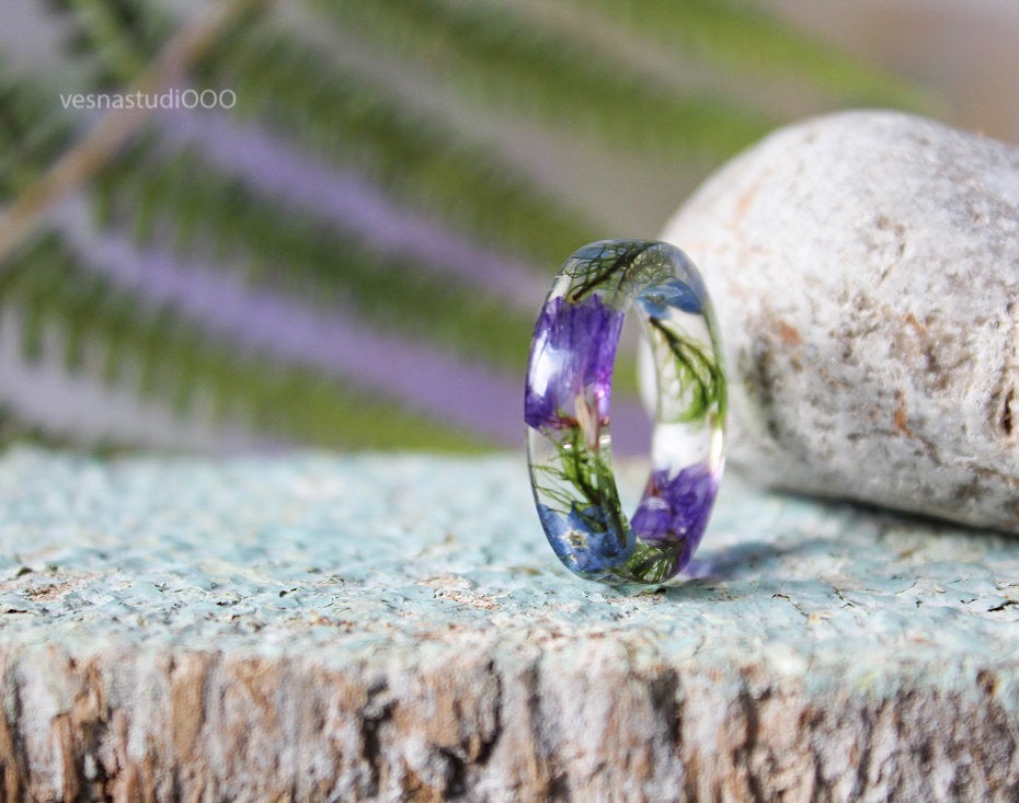 Blue Puple Forget-me-not Ring