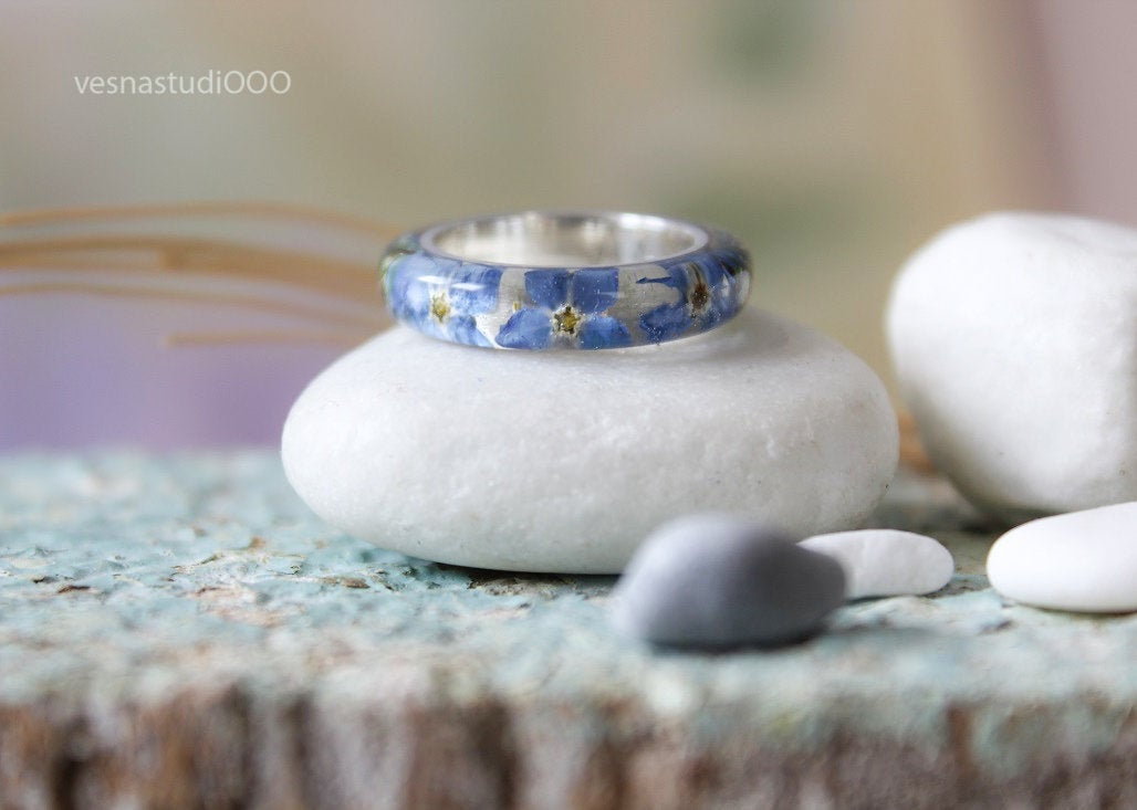 Forget-me-not Resin Ring