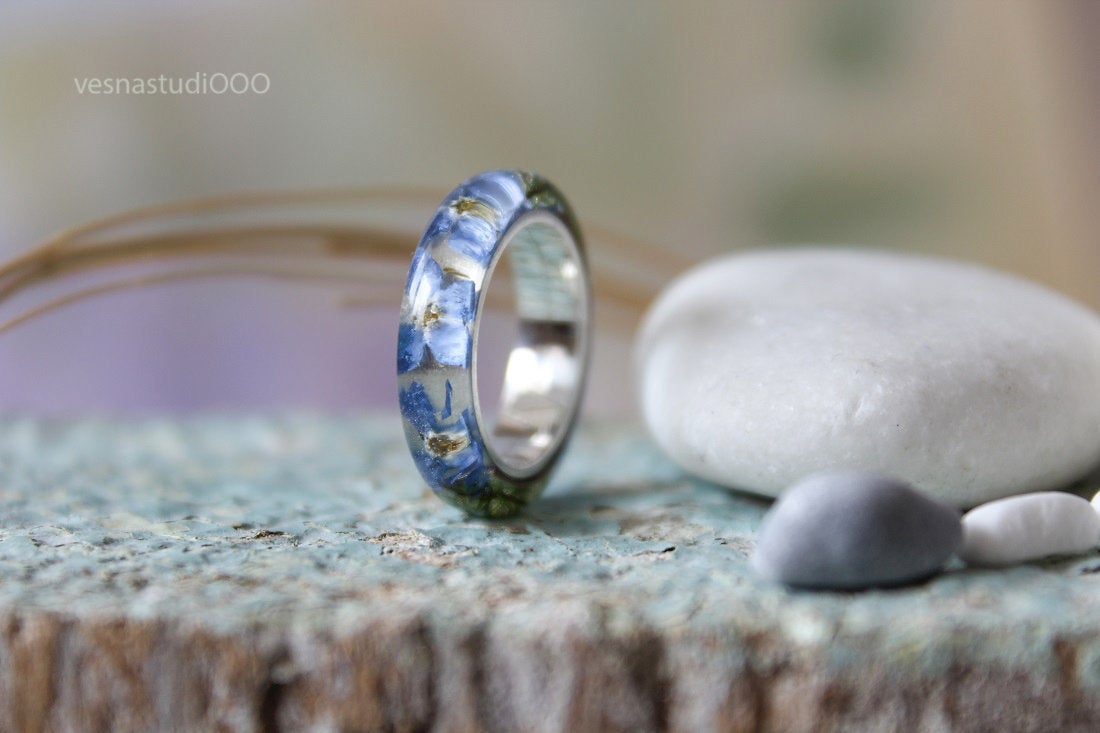 Forget-me-not Resin Ring