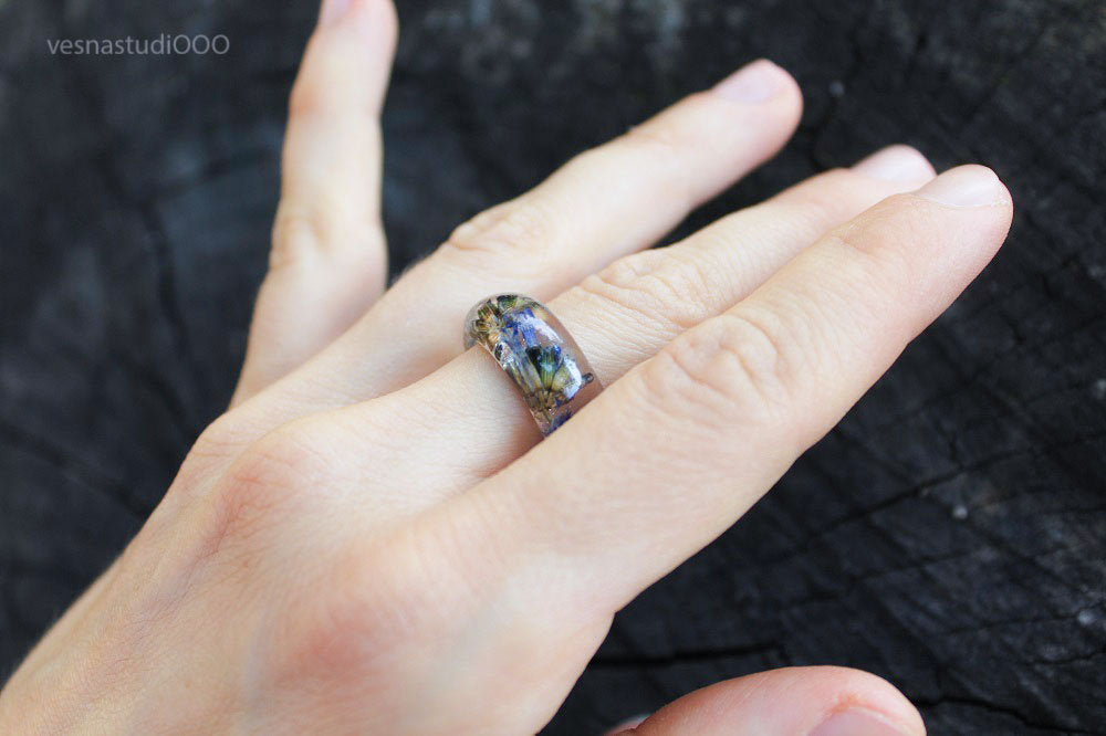 Lavender Boho Wood Ring
