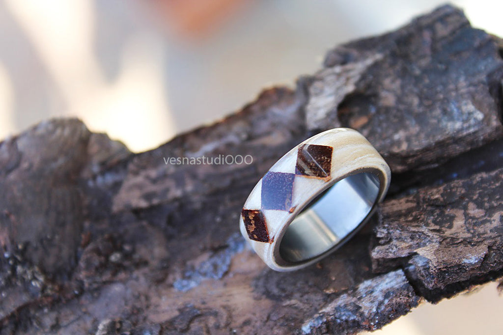 White Wood Ring