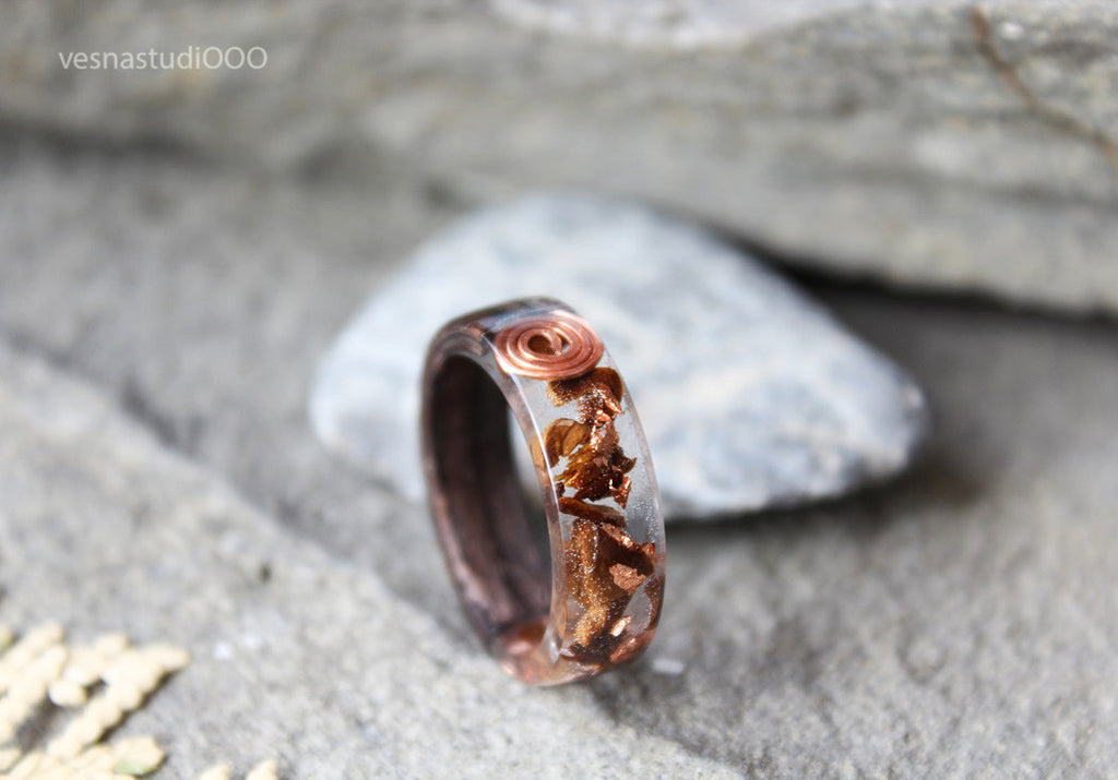 Brown Wood Resin Ring