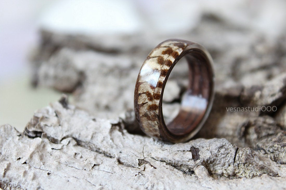 Real Fern Wood Resin Ring