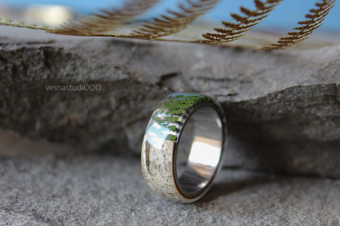 Real Fern Men's Wood Ring – vesnastudiooo