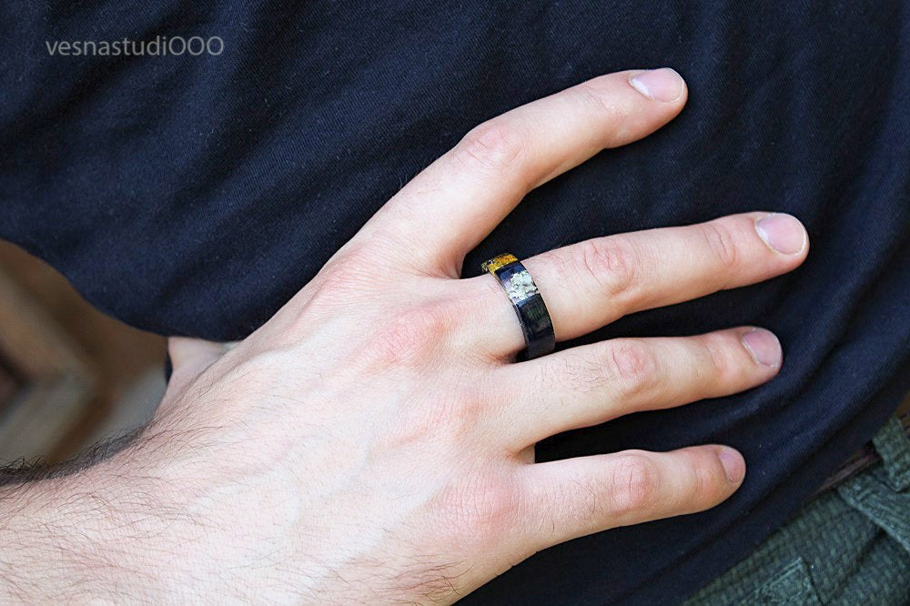 Black Wood Boho Ring